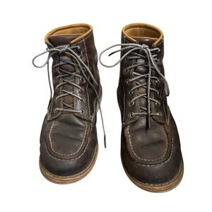 CARHARTT Men's Brown Leather Waterproof Moc Toe Wedge Work Boots Size 9 Outdoors